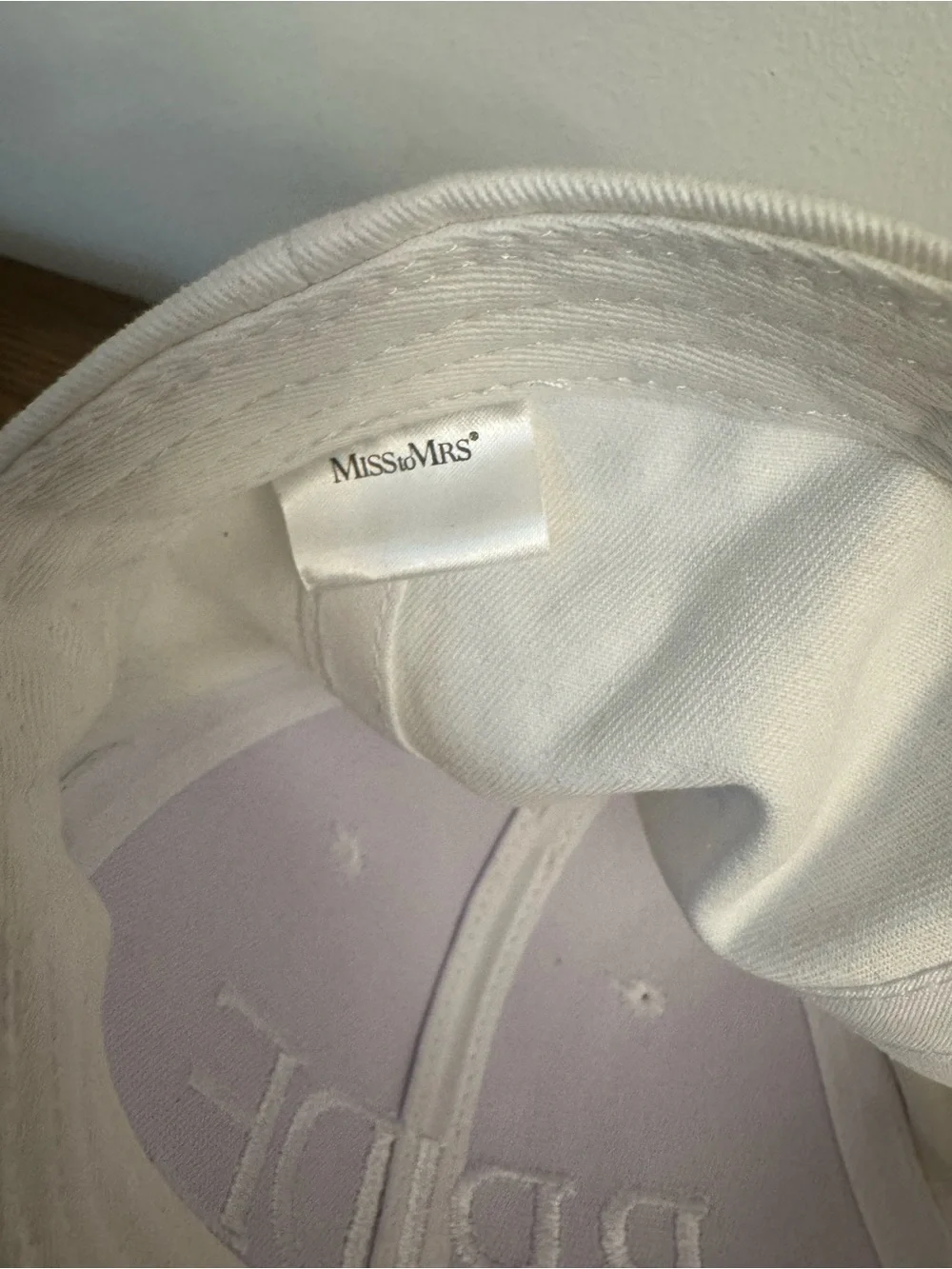 Miss To Mrs Bride&Wifey Embroidered Baseball Cap Hat Set Bundle White Ivory GUC